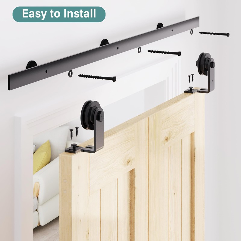 WINSOON Bifold Barn Door Hardware Kit, Bi Fold Door Hardware