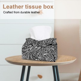 2 Pack Tissue Box Cover Holder, Rabbit and Piglet Rectangle Leather Tissue Case, Decorative Organizer for Tabletop, Bathroom, Car, Office