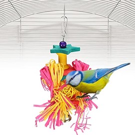 01 Juguete triturador de Loros, Juguete Colgante de forrajeo Juguete triturador de Loros Colorido para Entrenamiento de pájaros pequeños