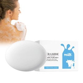 Hppsctink Milk Soap, 100 g Milk Body Soap, Deep Cleansing, Mild Exfoliation, Refreshing Oil Control Cleanser, Smooth Body Skin, Soap