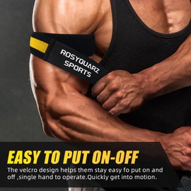 ROSYQUARZ BFR Booty Bands for Men Bicep, Blood Flow Restriction Bands Plan for Arm, Adjustable Velcro Arm Bands for Workout, Best Fabric Bands for Squat Arm & Bicep -Yellow 2PC