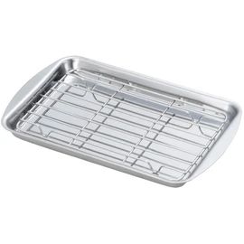 Yoshikawa SJ3552 Tray, Deep Fried Food, Tempura, Cooking Prep, Stainless Steel Tray with Draining Rack