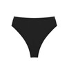 RELLECIGA Women's Black High Waisted High Cut Thong Bikini Bottom