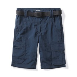 Aeslech Boy's Quick Dry Elastic Waist Cargo Shorts Outdoor Hiking Camping Fishing Summer Shorts Blue Tag 170-11-12 Years