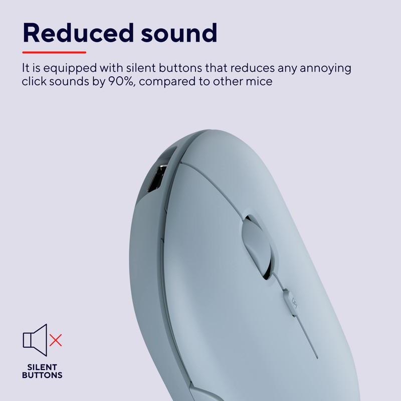 Trust Puck Wiederaufladbare Kabellose Maus, Bluetooth und 2.4 GHz Verbindung