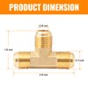 SUNGATOR 1/2 Inch Flare Propane Tee Fittings, Brass 1/2" Male