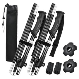 Foldable Hiking Poles, 110-130 cm Hiking Poles, Telescopic Adjustable, Nordic Walking Poles for Men and Women, 6013 Aluminium Lightweight Trekking Poles for Hiking, Walking, Mountaineering, Outdoor