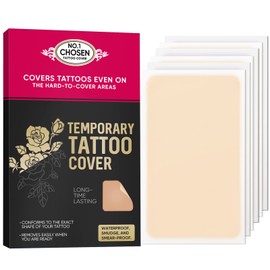 Tattoo Cover Up Patch, 6 PCS Ultra-Thin Breathable Design for Effective Tattoo, Scar & Birthmarks Waterproof & Sweatproof Tattoo Concealer Tape, Natural & Invisible