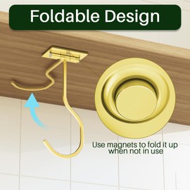 bussdis bussdis Folding Banana Hanger Hook Gold - Banana Holder Under Cabinet, Self Adhesive Banana Hook
