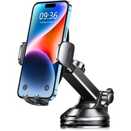 CIRYCASE Soporte Movil Coche, Succión Ultra Potente Suporte Telemovel Carro Universal, Parabrisas & Salpicadero Porta Movil Coche para Teléfonos de 4-7", Operación Sola Mano & Amigable Manos Libres