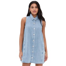 Z SUPPLY Women's New Day Dress, Light Vintage Indigo, Blue, M