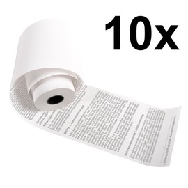 Exacompta 40339DE Pack of 10 Thermal Rolls for EC Cash Devices, 1-Ply, Width: 57 mm, Length: 18 m, Core Diameter: 12 mm, SEPA Direct Debit Text on the Back (German) 55 g/m² Extra BPA Free