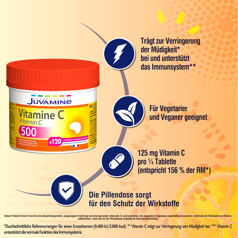 JUVAMINE - Vitamin C 500 mg - 120 Kautabletten -