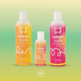 URBAN CURLS Kit Tratamiento para Cabello Rizado u Ondulado – Incluye Shampoo 360 ml Co-Wash 360 ml Mini Acondicionador 50 ml – Sin Sulfatos Parabenos 