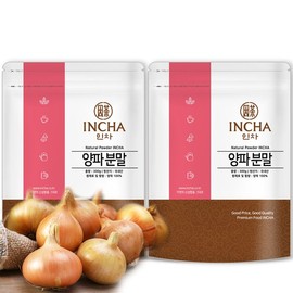 Incha (실속 리필용) 국내산 양파 가루 분말 파우더 300g 2팩 (Economical Refill) Domestic Onion Powder 300g 2 Packs