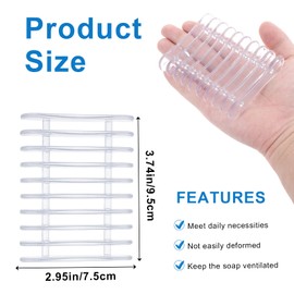Gjinxi Self Draining Soap Dish Holder 2pcs, Clear Plastic Soap Saver, Soap Bars Holder Easy Dry and Clean, Extend Soap Life, Soap Stand for Kitchen Shower Room Bathroom Bath Tub Sponges