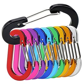 Nanaborn Mini mosquetón de aluminio ligero en forma de D (10 piezas) para llavero, escalada, pesca, senderismo al aire última intervensión (10 unidades)