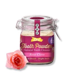 THE DIRT Tooth Powder - Natural Fluoride-Free Toothpaste Alternative, Vegan - Essential Oils & Bentonite Clay (Rose Clove, 51g: 6 Month Supply)