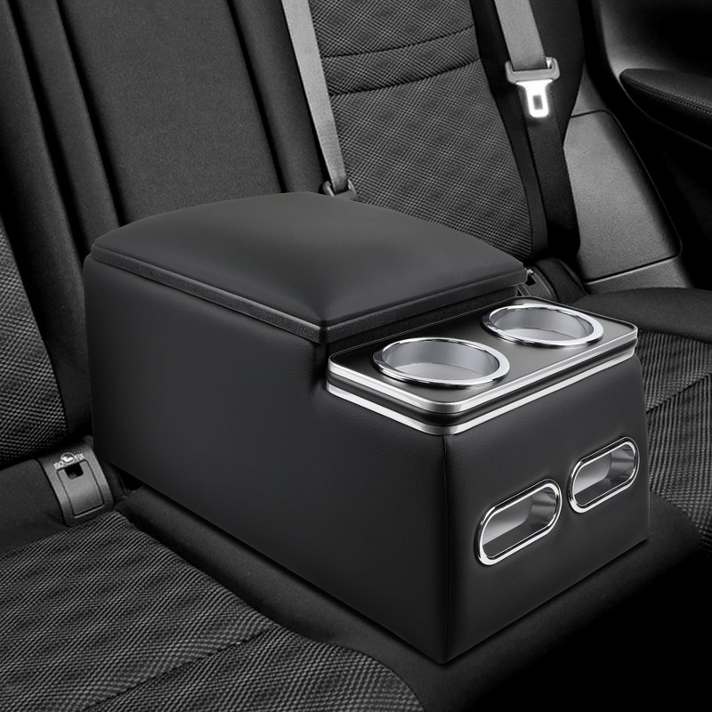 Universal Car Center Console Organizer with Cup Holder& Phone Holder,
