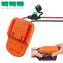 Power Wheel DIY Adapter for Ridgid AEG 18V Hyper Battery Dock Power Connector for Rc Toy Car Truck, e-Bike, with Fuse & Wire terminals (14AW Wire)