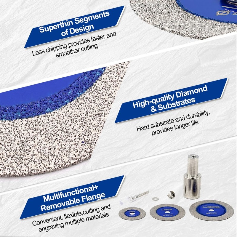 SHDIATOOL Diamond Glass Cutting Blade with 5/8"-11 Flange, 50mm (2