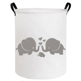 ESSME Baby Laundry Basket,Elephant Hamper，Baby Hamper For Nursery for Kids, Elephant Nursery Decor,Gift Baskets,Home Organizer (Love Elephant)
