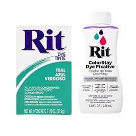 All Purpose Concentrated Rit Dye Powder Multi-Packs for Clothing, Décor, and Crafts – Teal with ColorStay Fixative