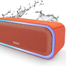DOSS SoundBox Pro Bluetooth Speaker with 20W Stereo Sound,Active Extra Bass,IPX6,TWS,Multi-Colors Lights,Audio,Bluetooth connectivity for smartphone - Color: Orange Speaker