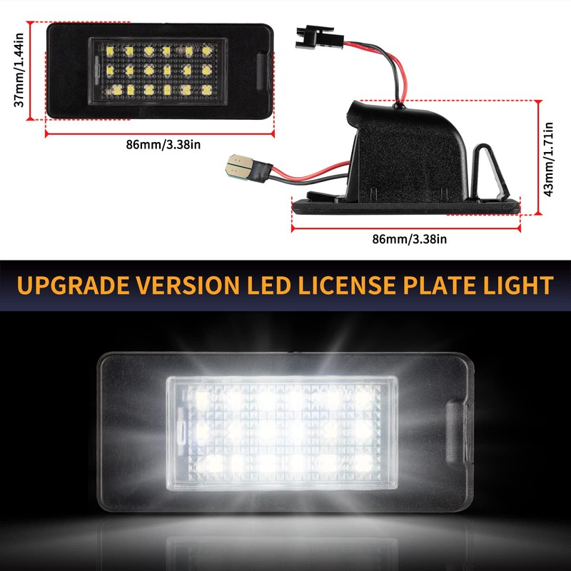Gempro LED License Plate Lights Lamp Assembly, LED Rear Tag