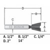 Bosch 84703MC 14° x 1/2 in. Carbide-Tipped Dovetail Router Bit