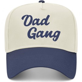 Dad Gang Vintage Trucker Hat | Classic Retro Hat for Dads | Premium Snapback Hat for Men (US, Alpha, One Size, Navy/NAT)