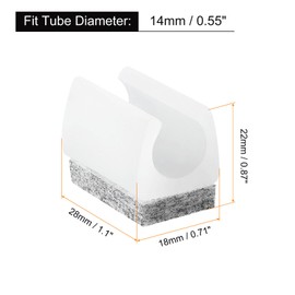 sourcing map 40 Pcs Chair Legs Tips Caps with Felt Pads, U Shaped Chair Tube Floor Protectors, Furniture Protector Feet Glides, Fitting 14mm Metal Tube Legs, White, Gray Pad
