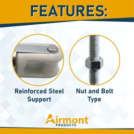 (Pack of 2) Airmont Products AP-10922, Heavy Duty Bolt and Nut Type Porcelain Wire Holder, Reinforced Steel Bolt, Reinforced Steel Support, Ceramic Head for Cables or Wires Acts as an Insulator