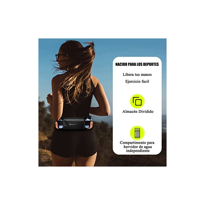Cangurera Deportiva con 2 botellas de agua (2 x 280