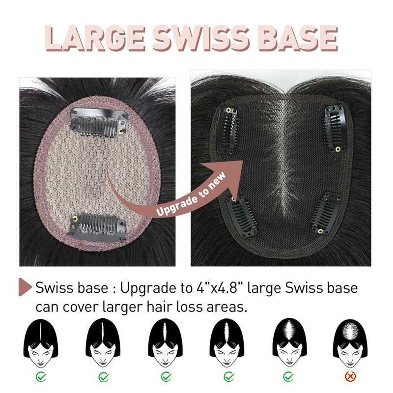 GULALUUK Hair Toppers for Women Real Human HairToppers Wiglets Hairpieces