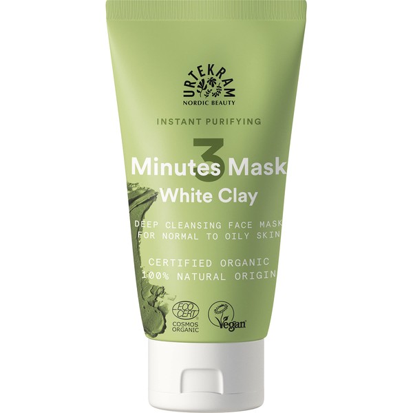Urtekram Mask - 3 Minutes, Instant Purifying with White Clay,