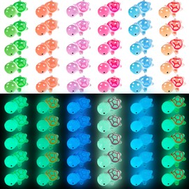 XOYTN 110PCS Mini Turtle，6 Colors Resin Small Turtles Luminous Tiny Turtles Mini Plastic Turtle Bulk Glow in The Dark for Garden Micro Landscape Aquarium Dollhouse Ocean Animal Theme Decoration