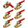 QWORK Ball Valve, 6 Pack 1/4" Heavy Duty Brass Ball