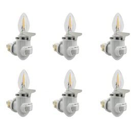 CHEZBABY Stained Glass Night Light Plug into Wall Accent Nightlight Lamp Decorative for Hallway Bedroom Kitchen Home Decor-Iron Clip 6 Pack