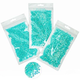 qiipii 16000PCS Aquamarine AB Resin Rhinestones for Crafting 3mm 4mm 5mm Lake Blue Flatback Jelly Stones Bulk Water Blue Diamonds Gems for Nails Face Eyes Makeup Tumblers Bottles DIY Crafts Clothes