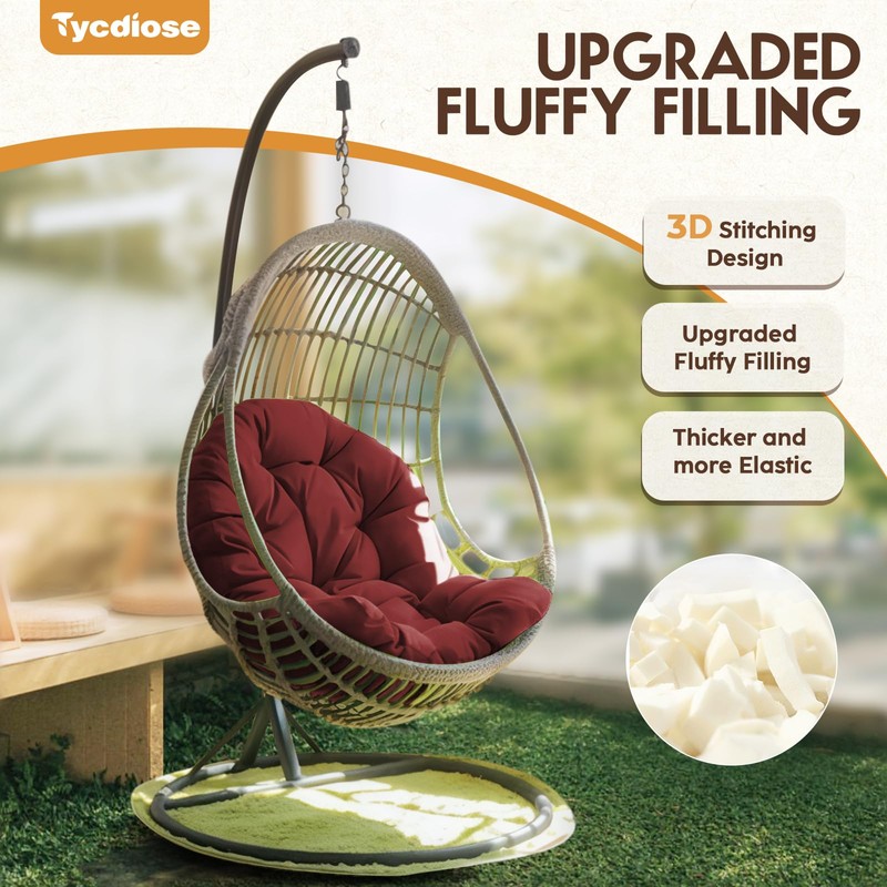 Tycdiose Egg Chair Cushion Replacement, Waterproof Outdoor Hanging Egg Chair