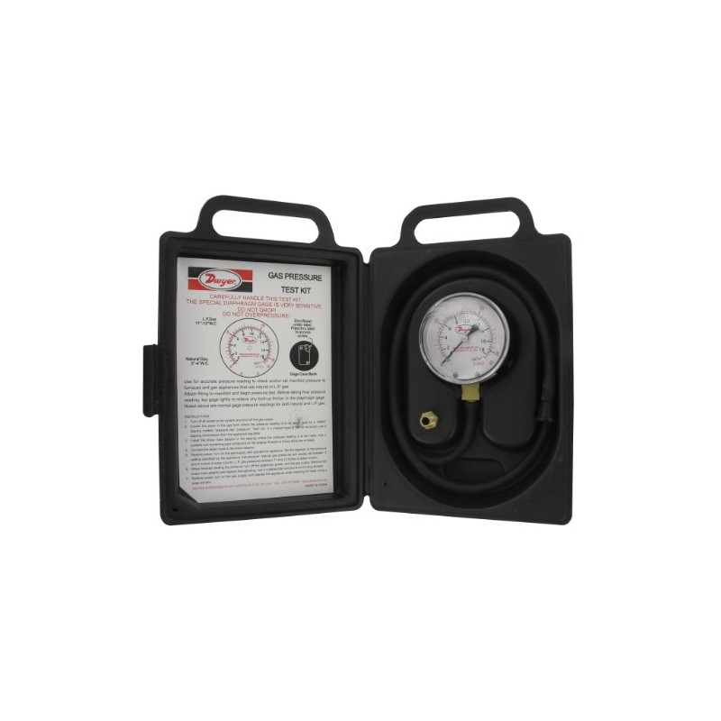 Dwyer® Low Pressure Gas Test Kit, LPTK-01, 0-15" w.c., 0-8.6