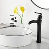 Matte Black Bathroom Faucet GGStudy Single Handle One Hole Farmhouse
