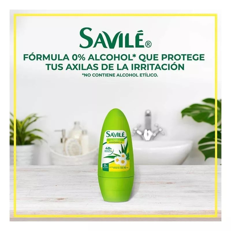 SAVILE 3 Pack Savile Desodorante Roll On Sabila Manzanilla Antiperspirant