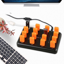 USB2.0 Hub, 16 Port USB2.0 Hubs, U Flash Disk Testing Duplicator Copier Powered USB Splitter, for USB Flash Drives, Card Reader, Memory Cards, Mobile Hard Drives (US Plug)