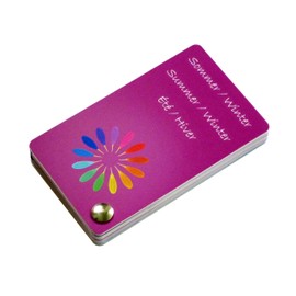 Colour pass summer/winter mixed type (cool summer/winter) as compartments with 30 type-appropriate colours for colour analysis, colour advice