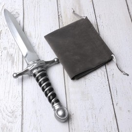 Hoappa Foam Training Dagger with Large Storage Drawstring Bag for martial arts training, Sturdy Realistic Fake Knife for Costume Accessory, 1 Pack