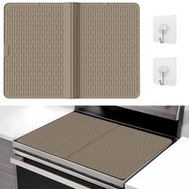 Dionikos Foldable Silicone Stove Top Cover – 20"x28" Stove Top Covers for Electric Stove, Induction Cooktop Protector, Glass Top Stove Cover, RV Stove Top Cover & Dish Drying Mat (Almond)