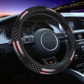 American Flag Steering Wheel Cover Car Accessories Cute for Women Girls Girly Universal 15 Inch Neoprene Auto Interior Decor Anti Slip Car Truck Protector