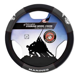 Elektroplate US Marines Premium Steering Wheel Cover - Small, Fits Most Cars
